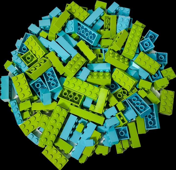 Immagine prodotto LEGO Blocchi da costruzione Basic misti - Mattoni alti Calce e Azzurro - NUOVO! Quantità 200x (LEGO Classic)