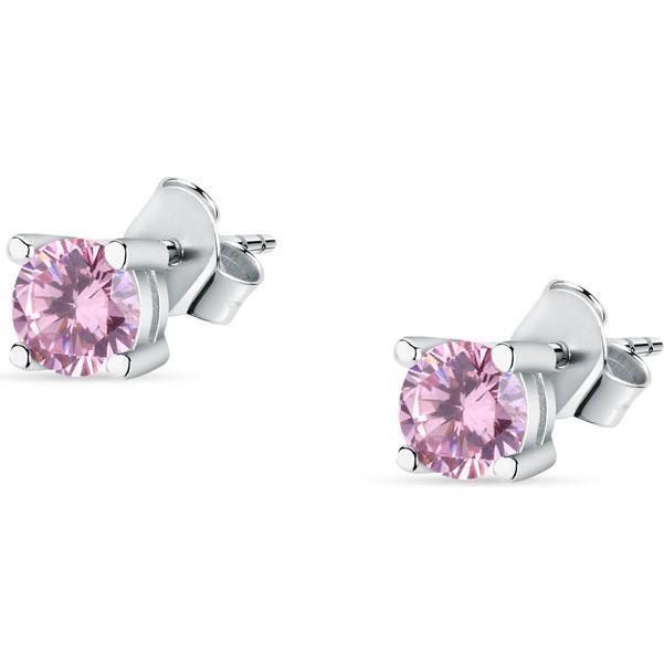 La Petite Story, Ohrringe, Silver earrings with pink zircons Silver LPS01AWV15, (925er Silber)