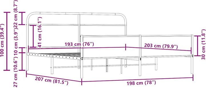 Produktbild vidaXL Bettgestell (193 x 203 cm)