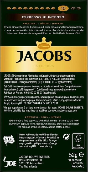 Actual product image Jacobs Espresso 10 Intenso (10 x Port.)