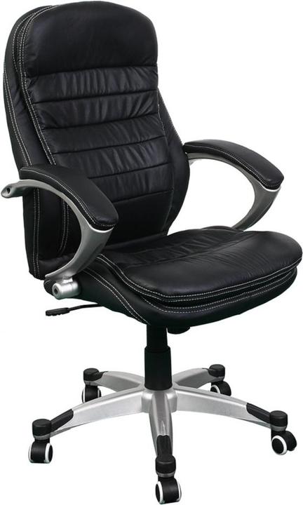 Produktbild Jet-Line Bürostuhl Rom schwarz Chef Sessel Echtleder Schreibtischstuhl Schreibtischsessel