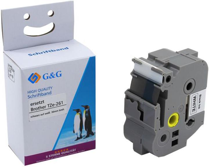 Produktbild Schriftband 14975 Kompatibel ersetzt Brother TZe-261 Bandfarbe: Weiss Schri (3.60 cm, Weiss)