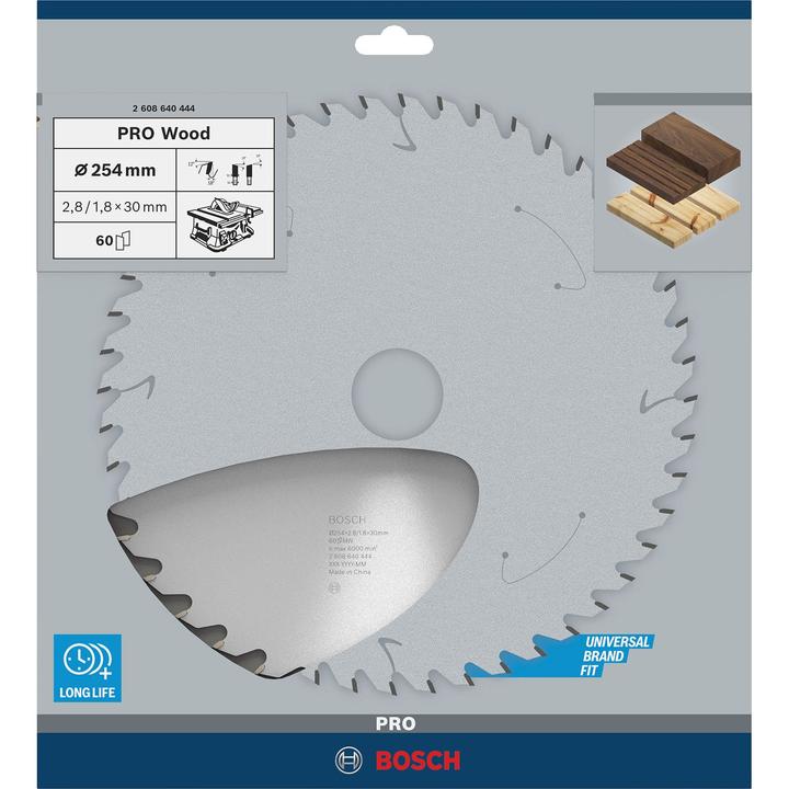 Actual product image Bosch Professional Zubehör PRO Wood circular saw blade, 254 x 2.8 x 30 mm
