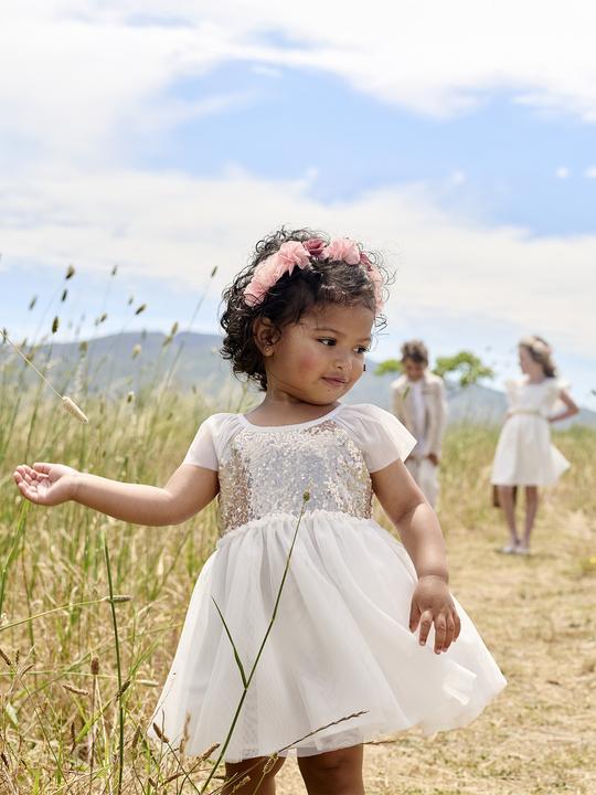 Actual product image Vertbaudet Kurzärmeliges Mädchen Festkleid mit Pailletten (86)