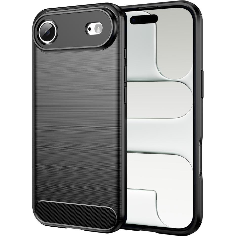 Screenguard Carbon Brushed Soft TPU Hülle (Apple iPhone Air), Cover smartphone, Nero