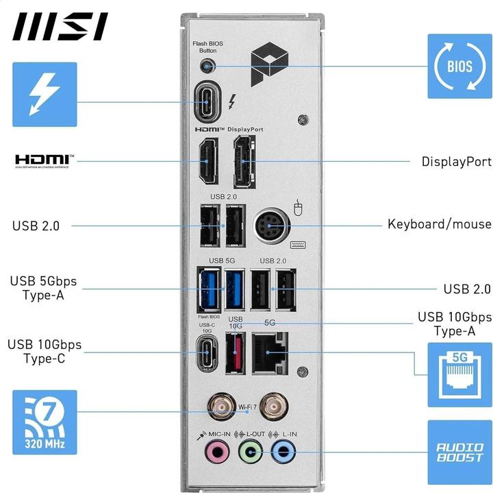 Productafbeelding MSI PRO Z890-P WIFI (LGA 1851, Intel Z890, ATX)