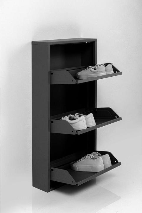Produktbild Kare Design Schuhkipper Caruso 3-er schwarz (104 x 50 x 15 cm)