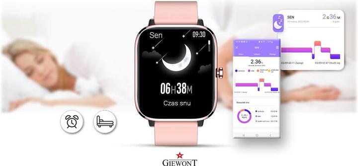 Actual product image Giewont GW230-1 Rose Gold Pink Smartwatch