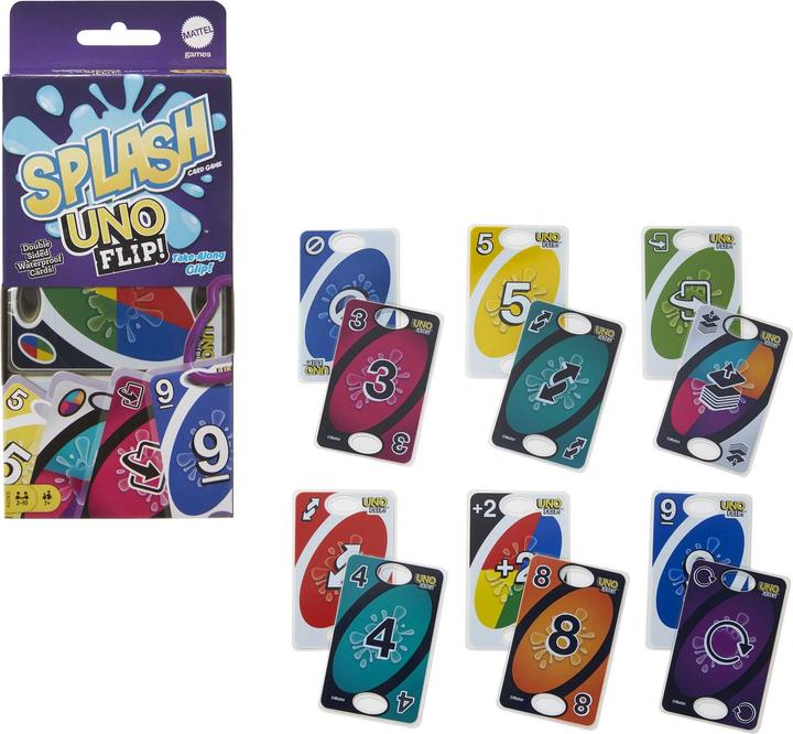 Actual product image Mattel Games UNO Flip Splash (French, 2 - 10 Players)