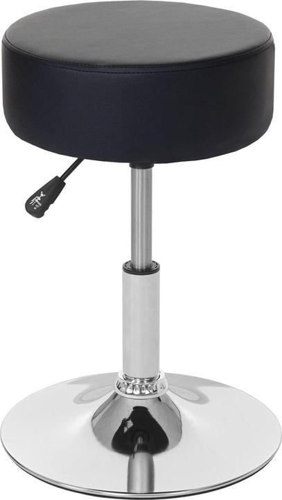 Actual product image Swisshandel24 2x Stool, seat stool make-up stool, height adjustable Ø 35cm imitation leather, black