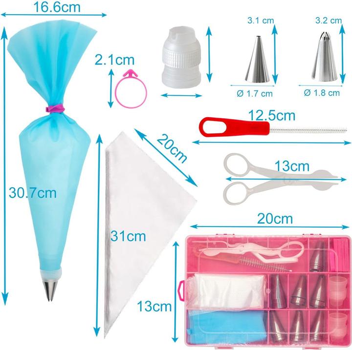 Image du produit Intirilife 52-teiliges Spritztüllen Set mit Aufbewahrungsbox (Poche à douille)