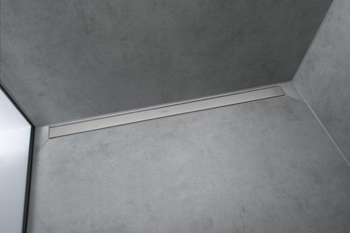 Actual product image hansgrohe Shower channel RainDrain Match, with height-adjustable frame 900mm, brushed stainless steel (900 mm)