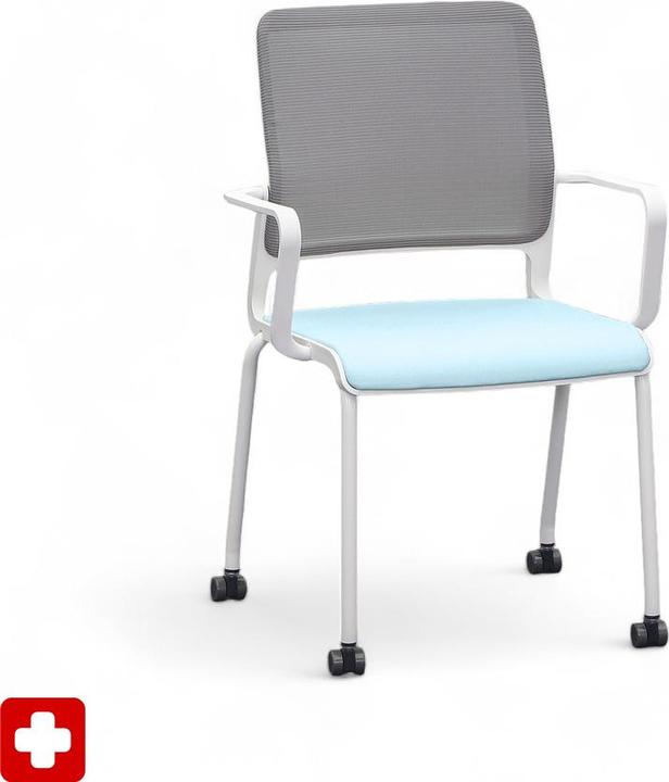 Sitag 4-Fuss Stühle SitagXilium Mesh Blau mit Fixarmlehnen, Neu (48 cm)