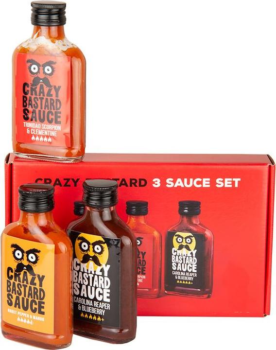 Crazy Bastard Sauce Set di 3 salse piccanti (3 x 100 ml) - Salsa piccante (860 g)