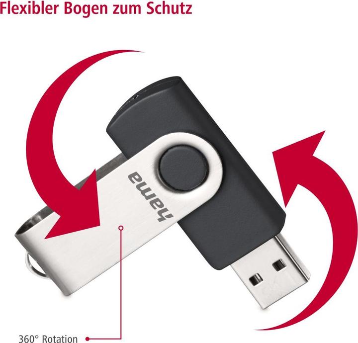 Image du produit Hama Rotate (128 Go, USB-A, USB 2.0)