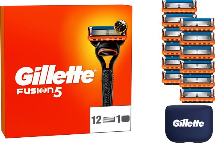 Gillette Fusion5 Systemklingen 12er + Reiseschutzkappe - Online Versandvariante (12 x)
