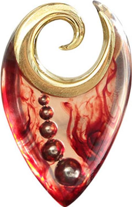 Immagine prodotto Star Piercing Ohrgewicht Spirale vergoldet Kugel Epoxy transparent (Ottone, Organico)
