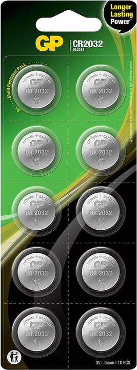 Actual product image GP Batteries Button cell Lithium CR2032, 10pcs. (10 pcs., CR2032, 220 mAh)