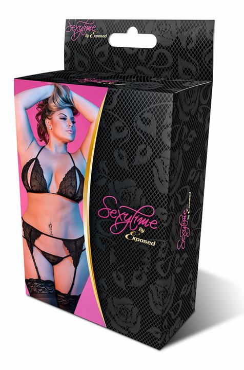 Actual product image Magic Silk Peek-a-Boo Bra, Garter & G-Set