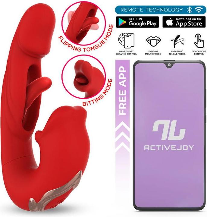 Produktbild IntoYou Mouty - Beissender und schwingender Rabbit-Vibrator mit App - Rot