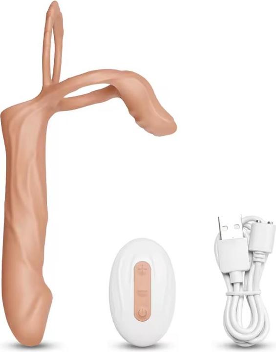 Actual product image Jiuai Remote-controlled double penetration vibrator