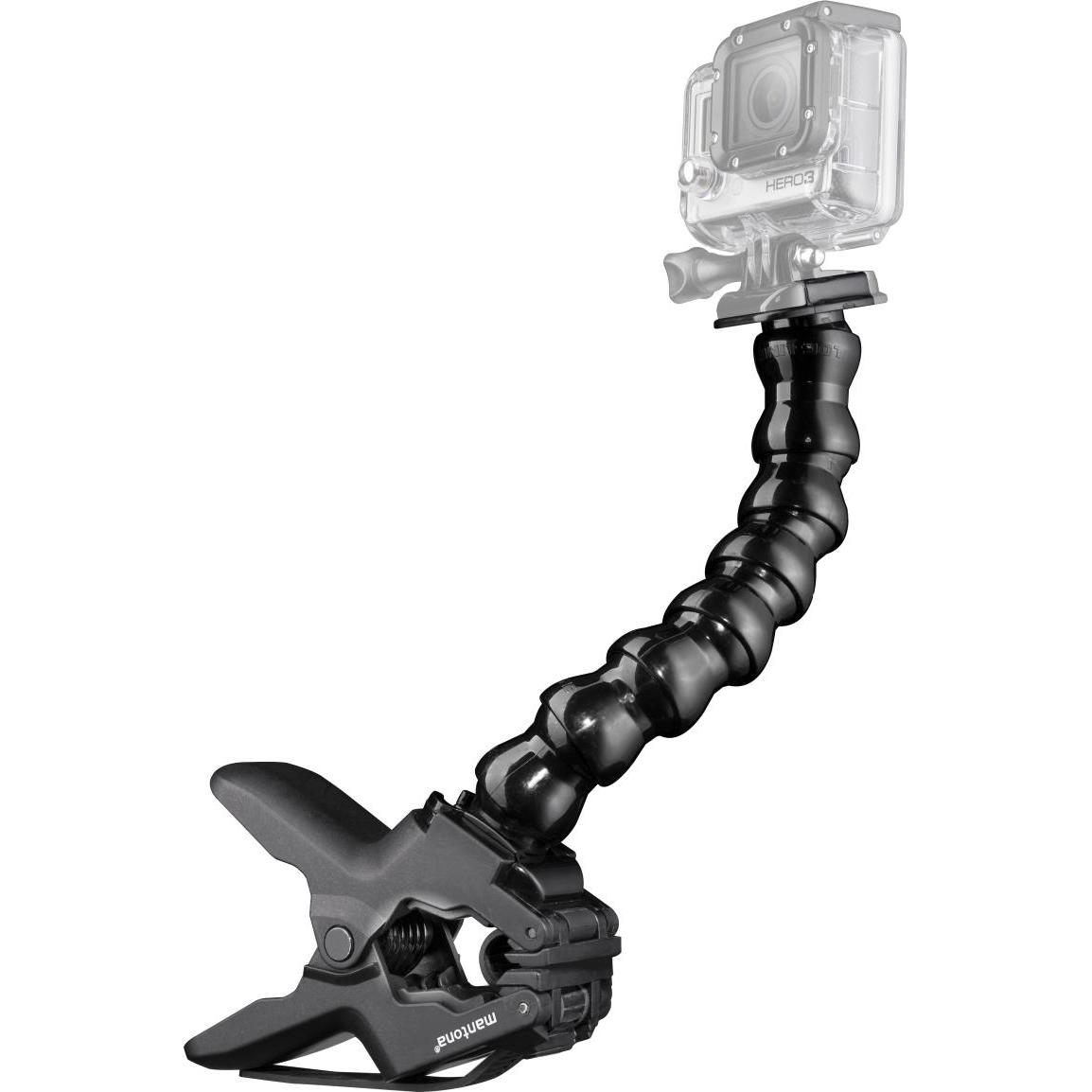 mantona Maxi Auslegearm mit Klemme GoPro (GoPro HERO8 Black), Action Cam Zubehör, Schwarz