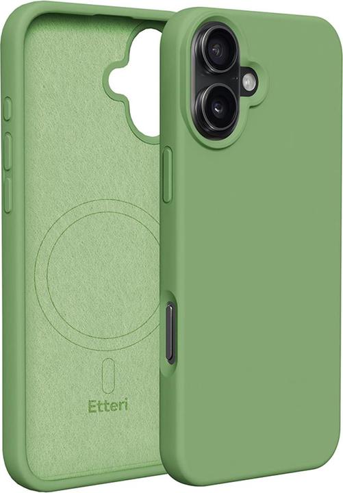 Actual product image Etteri Silicone Mag case for iPhone 16 6,1" light green (Apple iPhone 16)