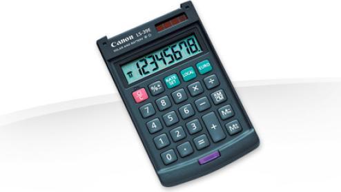 Productafbeelding Canon LS-39 E rekenmachine, werking op zonne-energie/batterij (Batterijen, Zonnecellen)