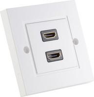 Produktbild Shiverpeaks BASIC-S Anschlussdose, 2 x HDMI, reinweiss Aufputz-Anschlussdose mit 2 x HDMI-Kupplung, für