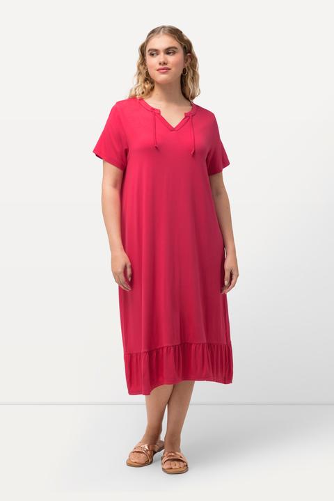Produktbild Ulla Popken Jersey-Midikleid, A-Linie, Tunika-Ausschnitt, Halbarm (46, 48)