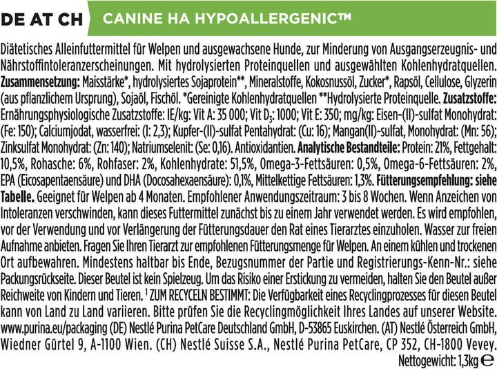 Actual product image Purina ONE PPVD Dog Food HA Hypoallergenic (Adult, Junior, 1 pcs., 1.30 g)