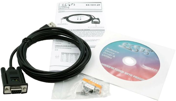 Image du produit Exsys GmbH Port USB 2.0 vers 1S série RS-232 pour -40°C à +85°C (FTDI chip-set) (2.50 m)