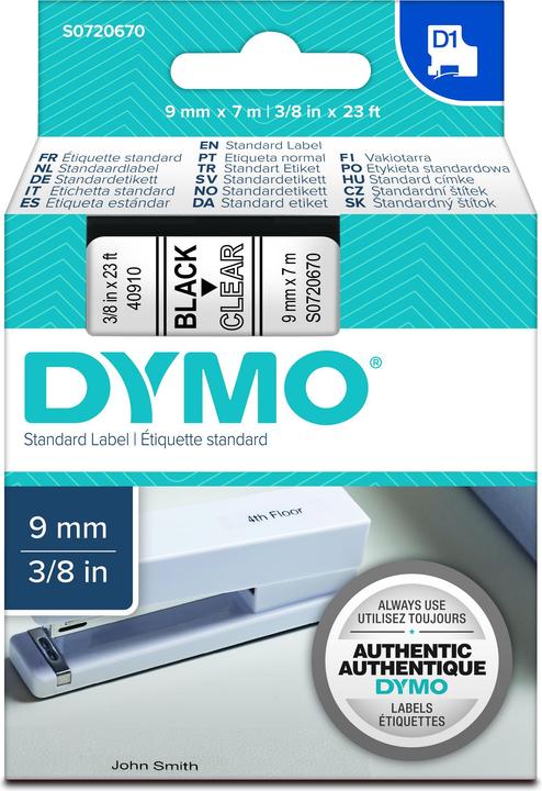 Produktbild Dymo S0720670 Standardband (0.90 cm, Schwarz)