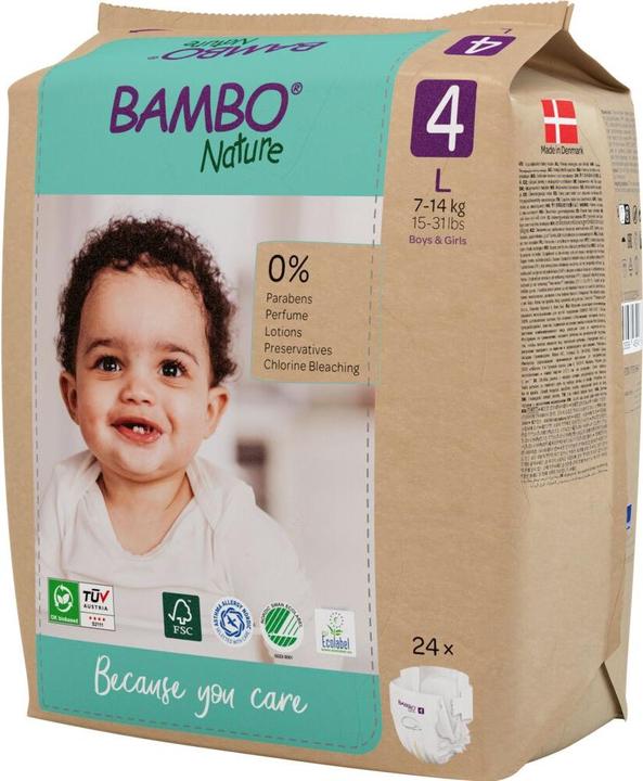 Actual product image Bambo Nature, Gr. 4, 7-14 kg, Papier Verpackung (Size 4, 24 Piece)