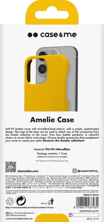 Image du produit Case & Me case&me Amelie Eco Leather case pour iPhone 14 Pro yellow (Apple iPhone 14 Pro)