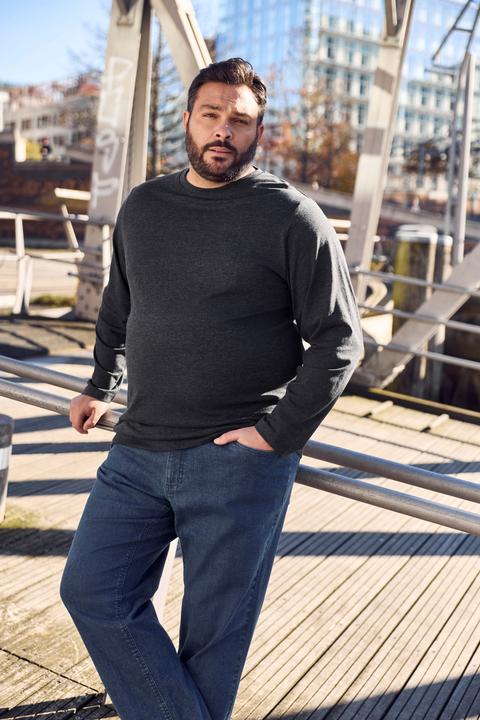 Produktbild Men+ Langarmshirt, Bauchfit, Spezialschnitt, Basic, Rundhals, bis 10 XL (10XL)