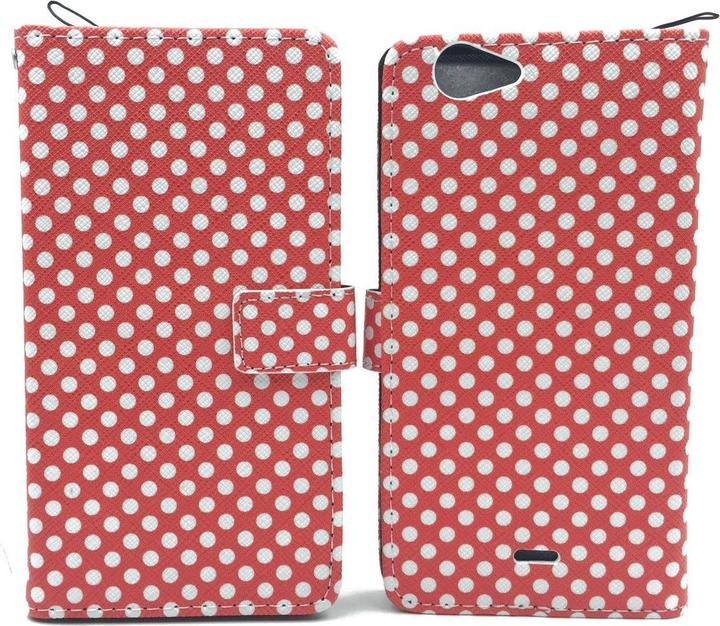 Produktbild König Design Schutz Hülle für Huawei Y625 Polka Dot Rot Tasche Case Cover Etui + 1 Panzer Schutz Glas (Huawei Y625)