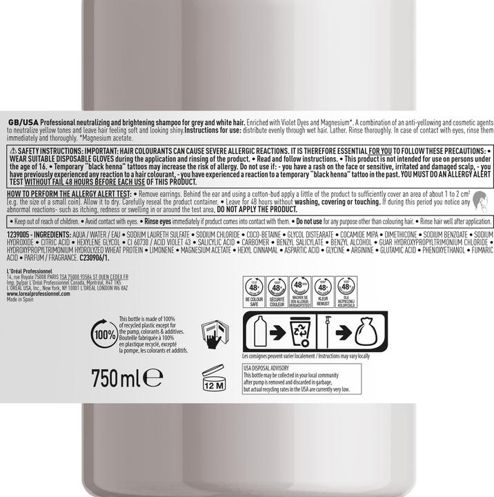 Produktbild L'Oréal Professionnel Silver Shampoo (750 ml, Flüssiges Shampoo)