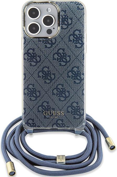 Produktbild Guess GUHCP15LHC4SEB iPhone 15 Pro 6.1" niebieski/blue hardcase Crossbody Cord 4G Print (Apple iPhone 15 Pro)