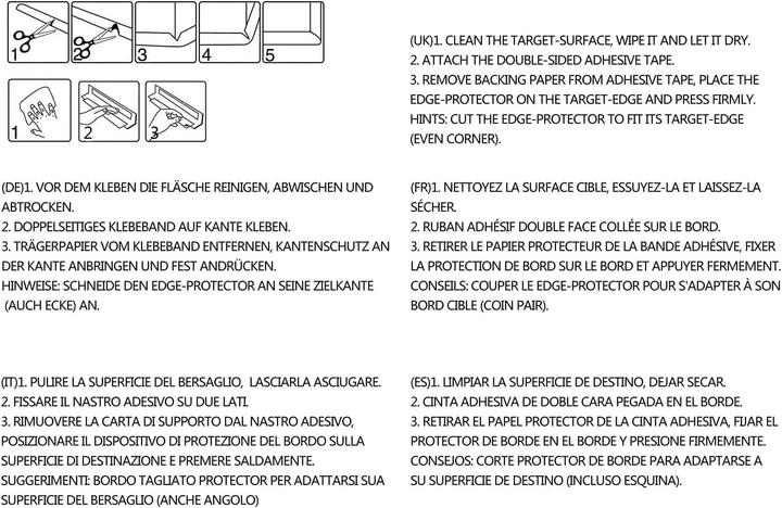 Image du produit Himry Protection de bord en mousse en U pour tables en verre, sécurité enfants