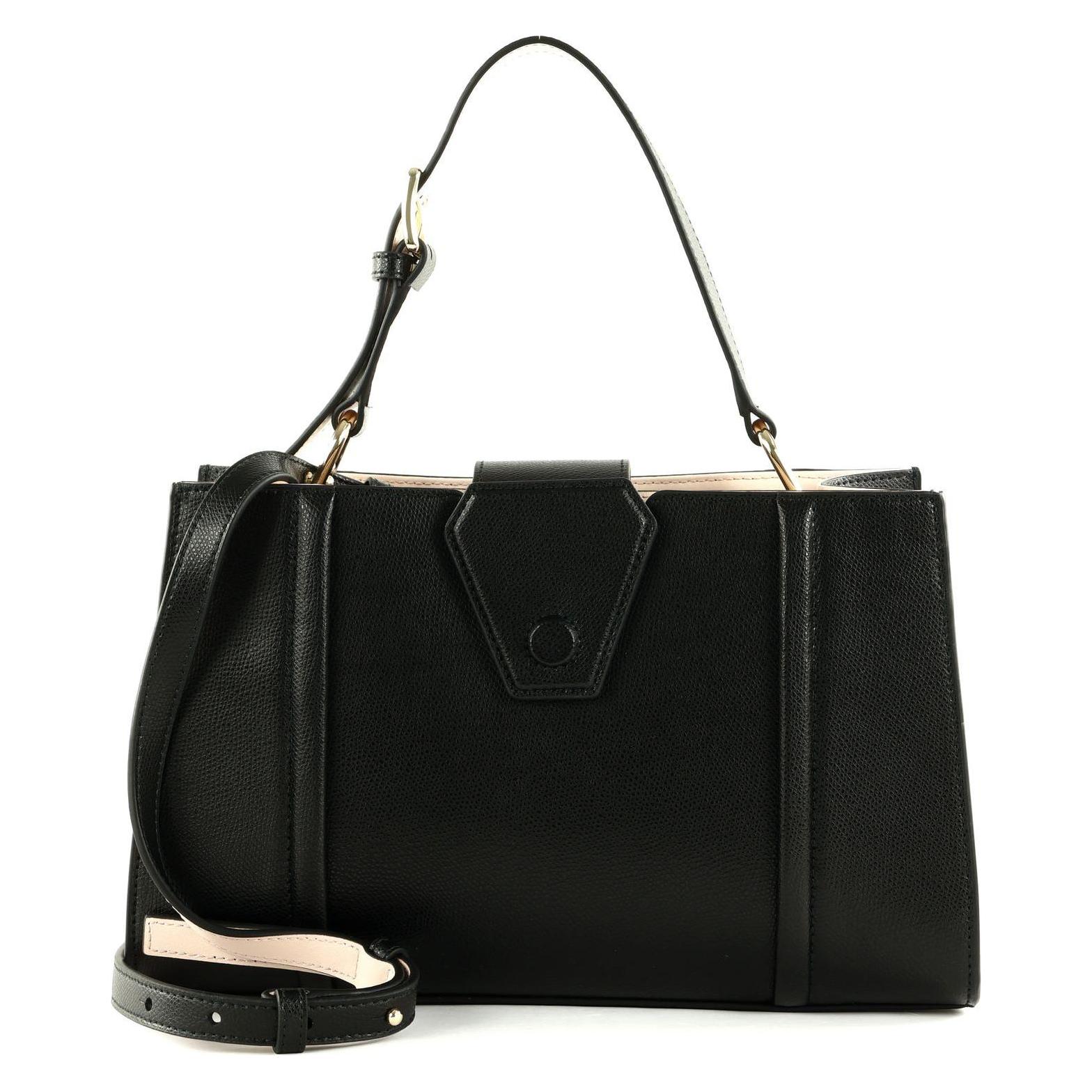 Furla, Damen, Handtasche, Riva M Tote Leather Handbag Black Color, Schwarz