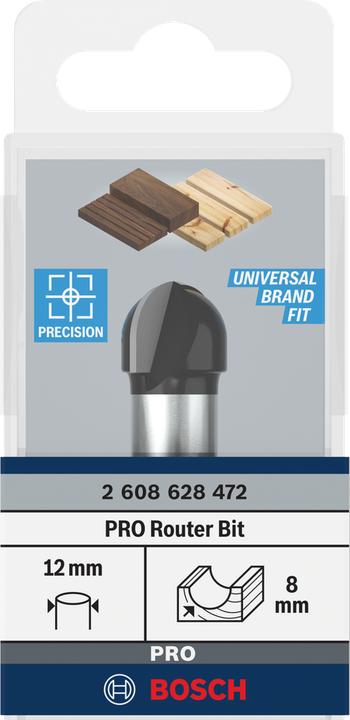 Immagine prodotto Bosch Professional Zubehör Fresa concava, 12 mm, R1 8 mm