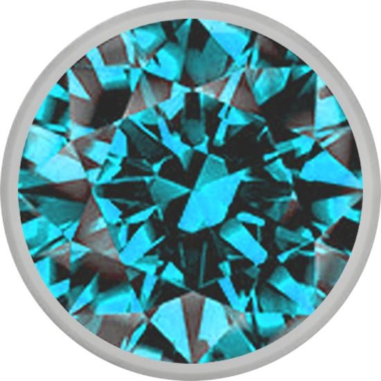 Produktbild Star Piercing Micro Halbkugel silber mit Kristall aqua (ohne Messing, Chirurgenstahl 316L)