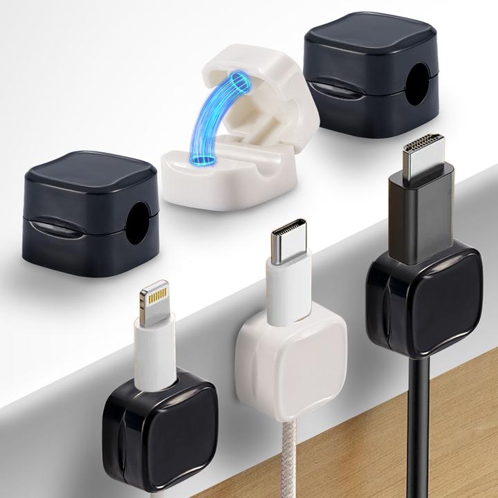 Actual product image Ideoon 6er-Set Kabelorganizer mit Magnetclip, schwarz