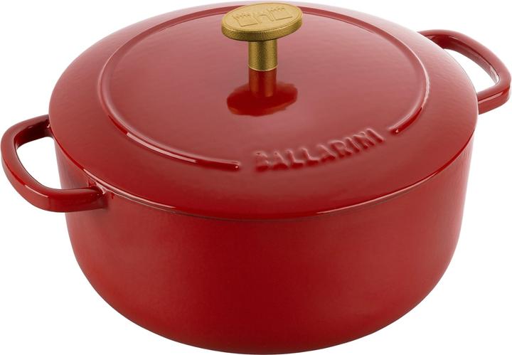Produktbild Ballarini Cocotte BELLAMONTE 28 cm rund 7,0 Liter Bräter aus Gusseisen rot (28 cm, Bräter + Schmortopf, Gusseisen)
