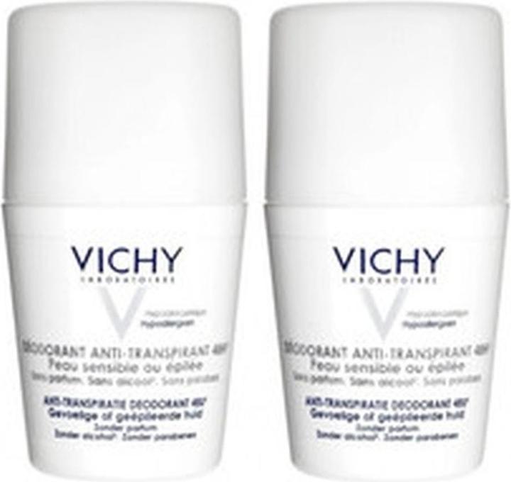 Actual product image Vichy Set of 2 Deodorants Anti-Perspirant 48h - 2 x 50 ml (Roll-on, 50 ml)