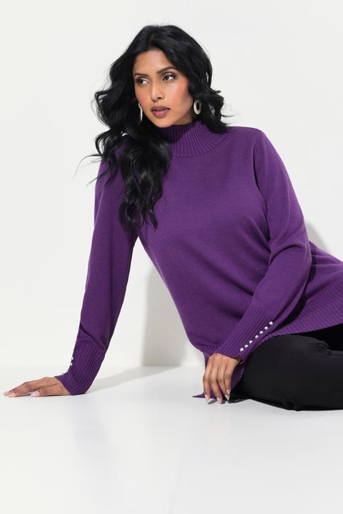 Produktbild Ulla Popken Pullover, Woll-Seidenmischung, Stehkragen, Zierperlen (58)