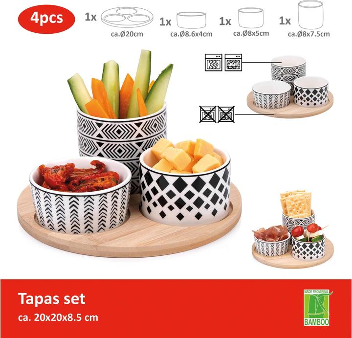 Immagine prodotto alpina Set di tapas rotondo 4 pezzi