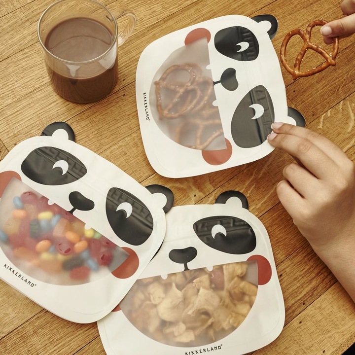 Produktbild Kikkerland Panda Zipper Bag (3 x)