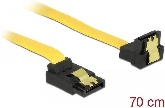 Actual product image Delock SATA-3 cable: 70cm, metal clip,yellow (70 cm, SATA III)